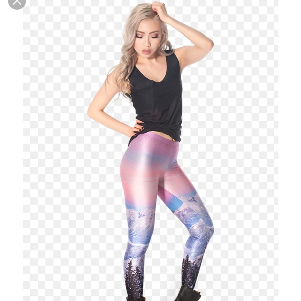 Blackmilk mountains pink leggings adventure winter